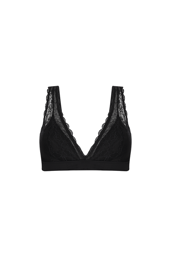 Bralette triangular unicolor con encaje suave Diane en Palacio del Blumer
