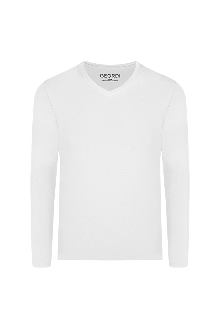 Camisa blanca cuello v sales