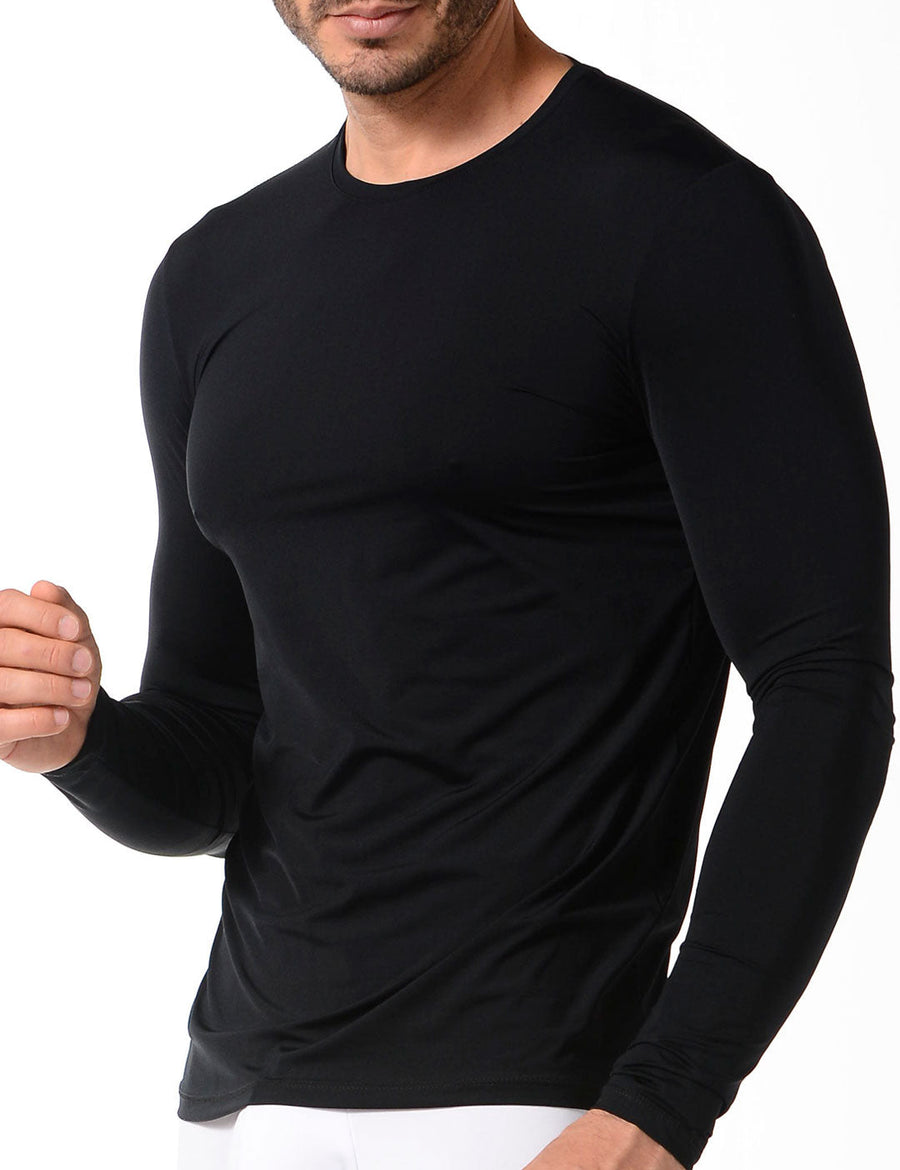 Camiseta cuello redondo manga larga de microfibra premium Geordi (4837)
