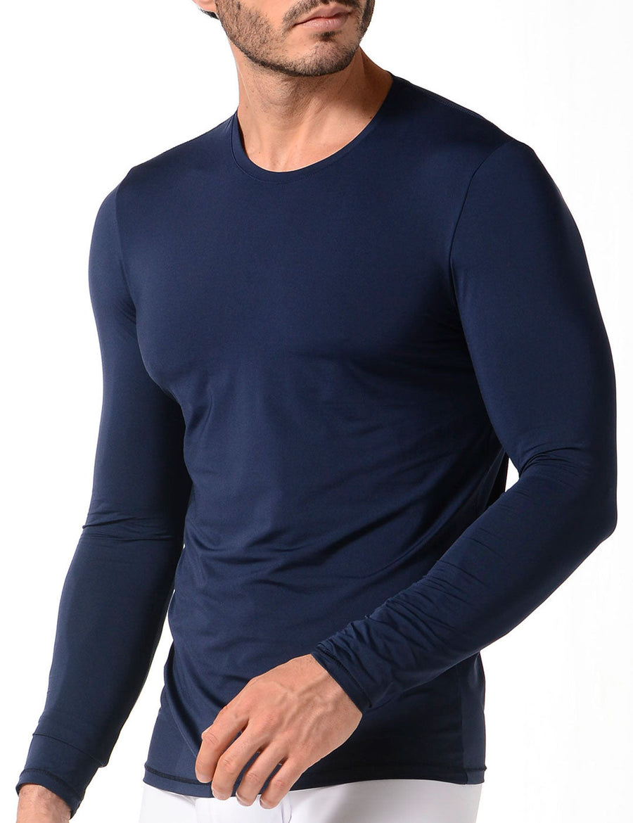 Camiseta cuello redondo manga larga de microfibra premium Geordi (4837)