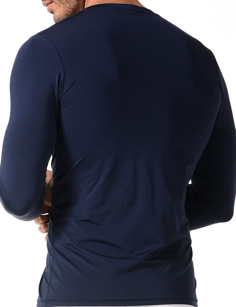 Camiseta cuello v manga larga de microfibra Geordi (4137)