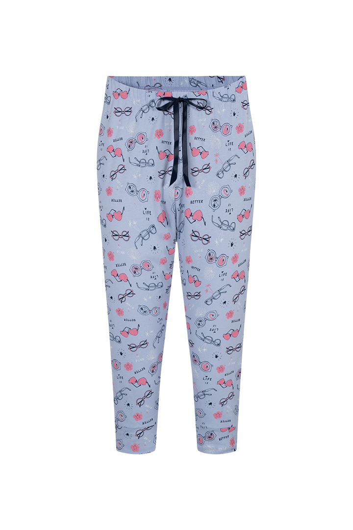 Pijama Conjunto Camiseta Manga Corta y Capri tipo jogger corte costado Diane  (DF37L3)